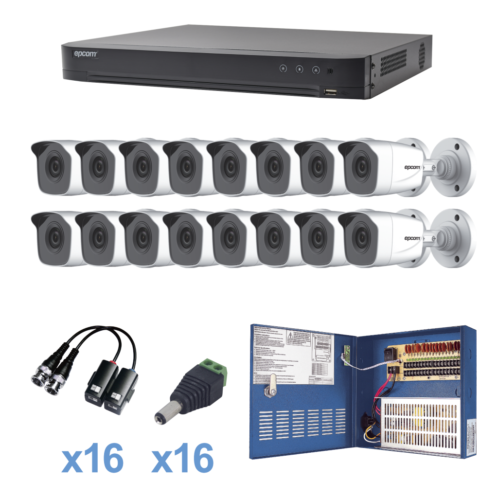 Kit Turbohd 1080p Dvr 16 Canales 16 Camaras Bala Exterior 2 8 Mm